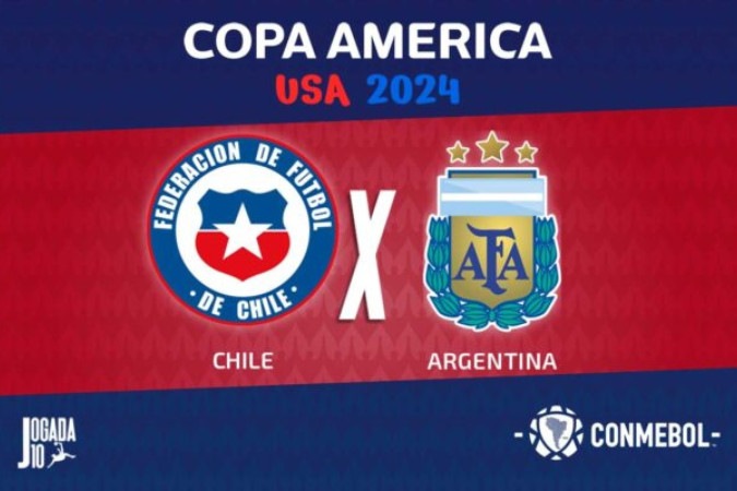 Argentina enfrenta o Chile pela segunda rodada do Grupo A da Copa América. Se vencer, avança antecipadamente às quartas  -  (crédito: Foto: Arte Jogada10)