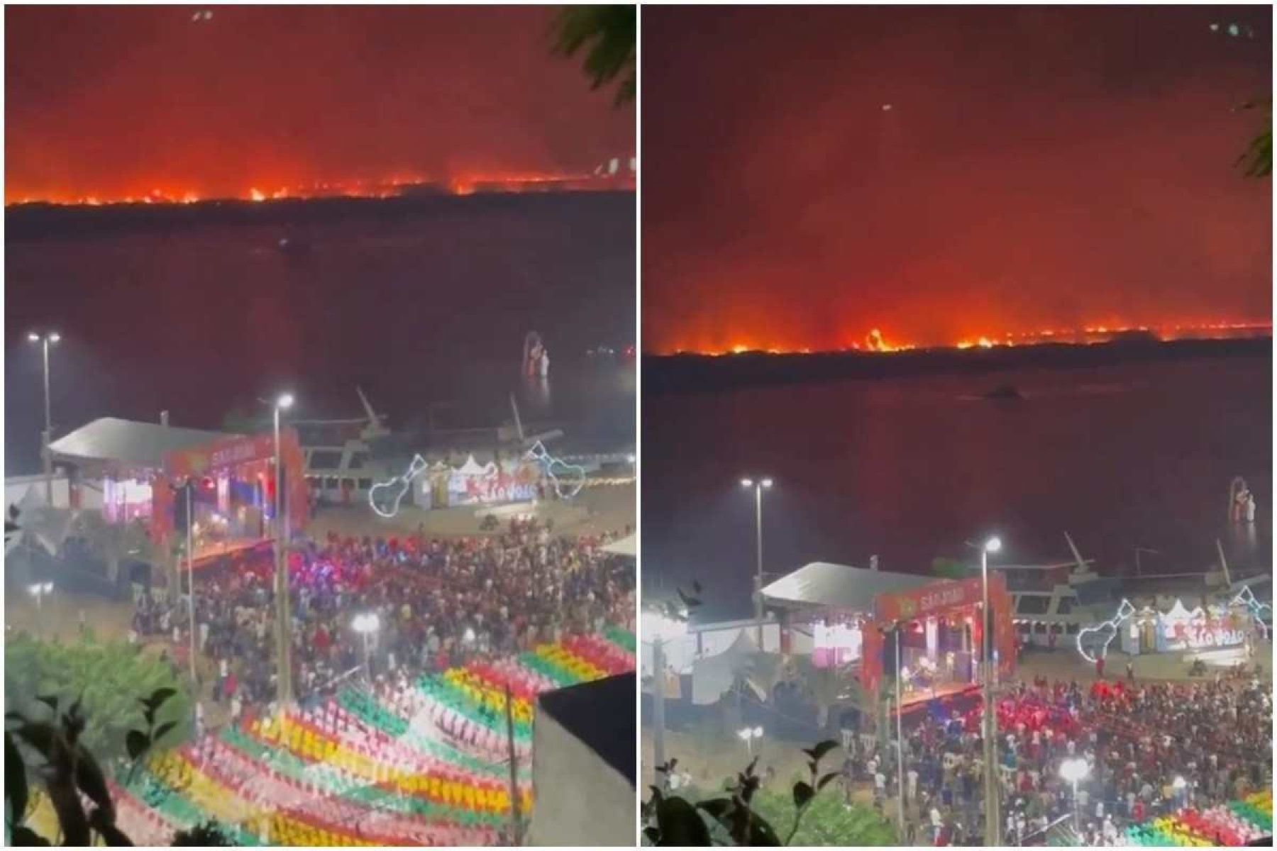 Vídeo mostra incêndio no Pantanal durante festa de São João em Corumbá
