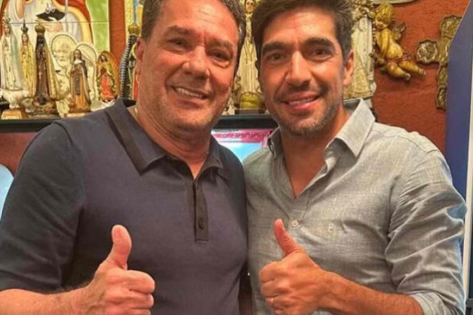 Luxemburgo e Abel Ferreira se encontraram em um bar na cidade de São Paulo -  (crédito: Foto: Reprodução/Palmeiras)