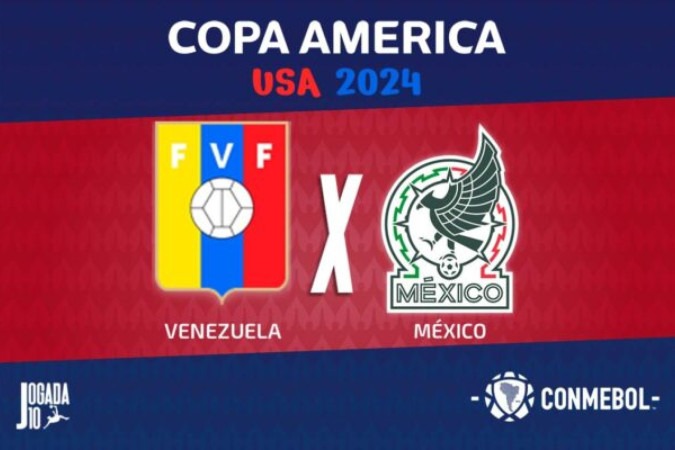 Venezuela e México brigam pela liderança do Grupo C da Copa América. -  (crédito: Foto: Arte Jogada10)