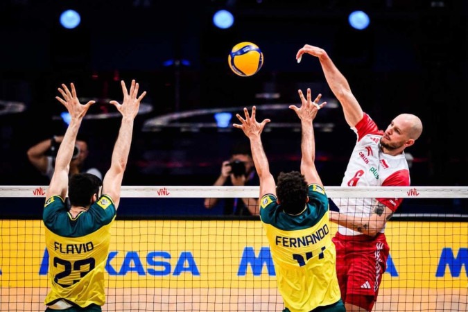 Brasil é eliminado da VNL pela Polônia. -  (crédito: Volleyball World)