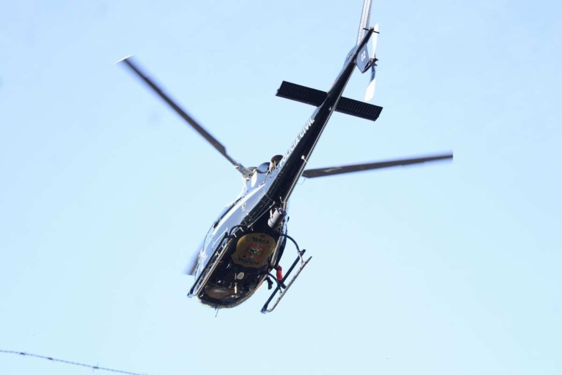 Helicóptero chegou ao Hospital de Base com dois feridos do acidente