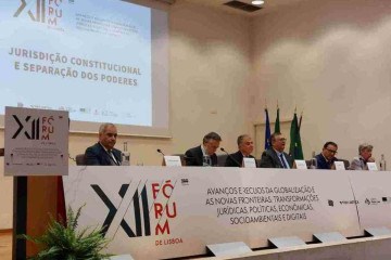  Ministro do STF Flávio Dino falou sobre jurisdição constitucional e separação dos Poderes no 12o Fórum de Lisboa -  (crédito: Mariana Niederauer/CB/D.A Press)