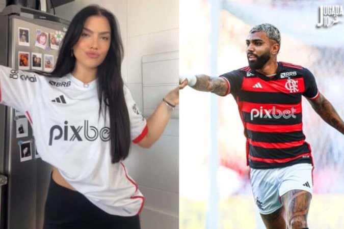 Duda recebeu elogio ao aparecer em live com camisa do Flamengo -  (crédito: Reprodução/Instagram)