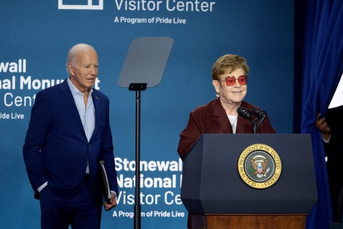 Joe Biden e Elton John -  (crédito: Getty Images via AFP)