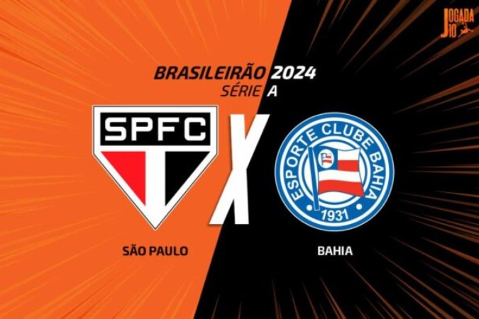 São Paulo e Bahia se enfrentam neste domingo (30) no duelo de tricolores pelo Brasileirão -  (crédito:  - Foto: Arte/Jogada10)