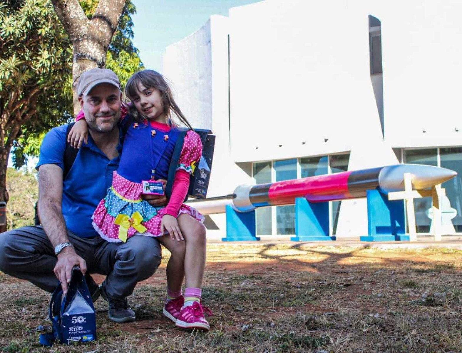 Na visita ao Brasil, Andreias levou a filha Laura ao Planetário