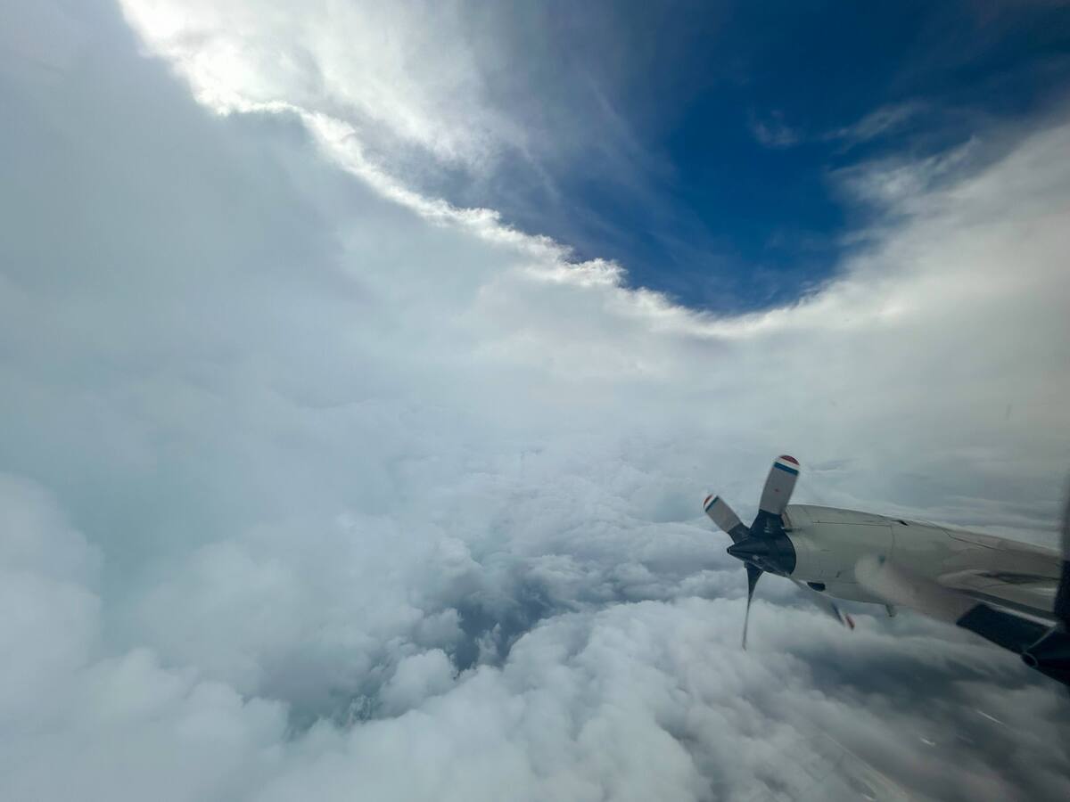 Avião no olho do furacão Beryl -  (crédito: Reprodução/NOAA Aircraft Operations Center)