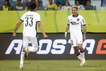 Kauê e Eduardo vibram. Botafogo segue entre os quatro melhores do Brasileirão  -  (crédito: Foto: Vitor Silva/Botafogo)