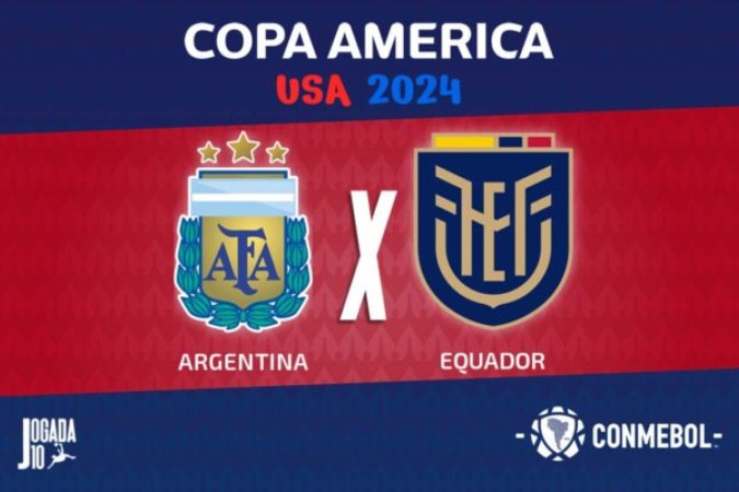 Argentina e Equador fazem o jogo de abertura das quartas de final da Copa América -  (crédito: Foto: Arte Jogada10)