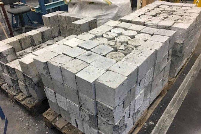 Concreto nitrogenado. Foto da pesquisa de nitrogenação do concreto