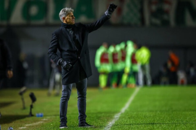 Renato Gaúcho se incomodou com os gritos da torcida contra o seu trabalho  -  (crédito: Foto: Lucas Uebel/Grêmio)