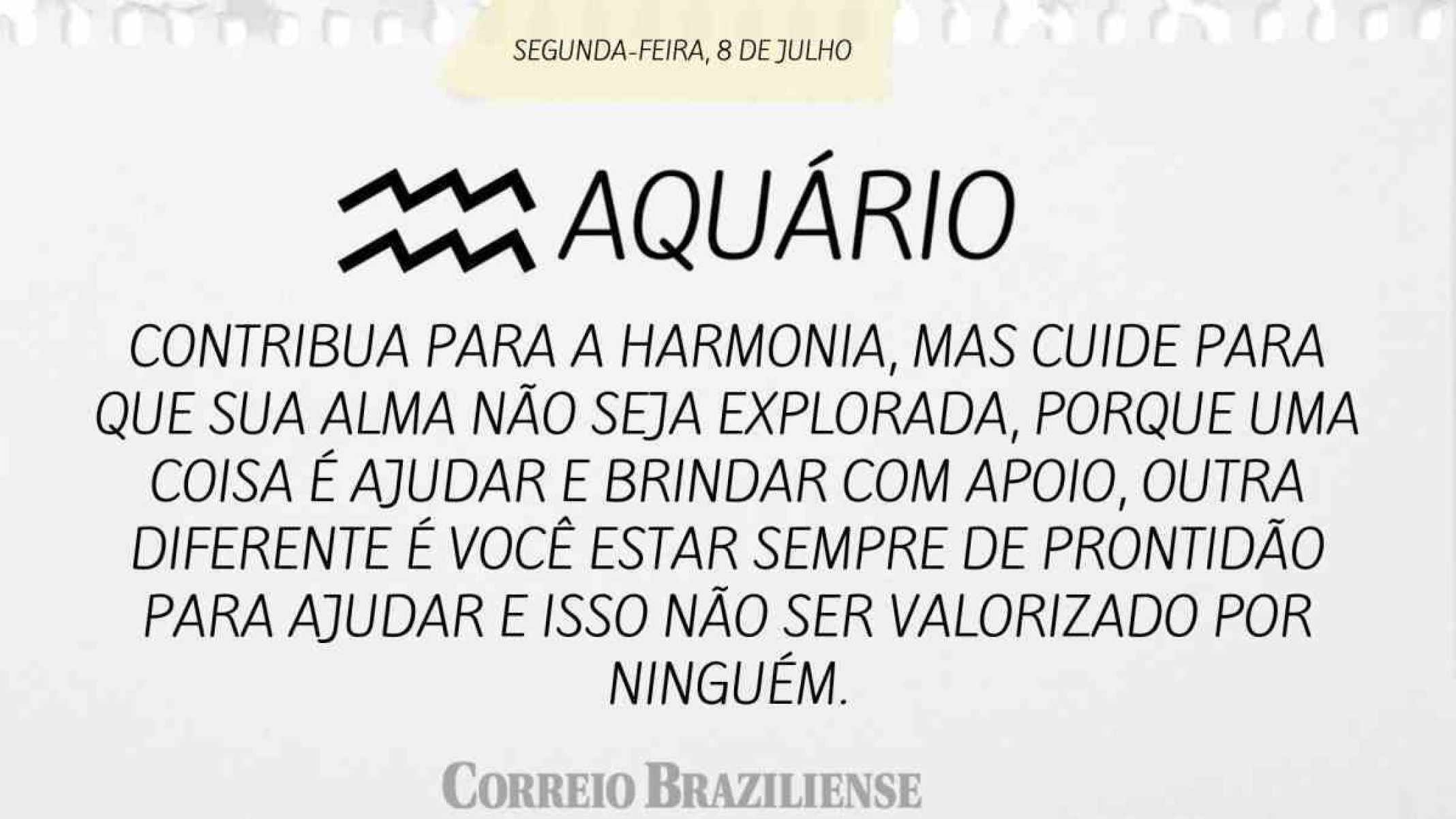 AQUÁRIO | 8 DE JULHO