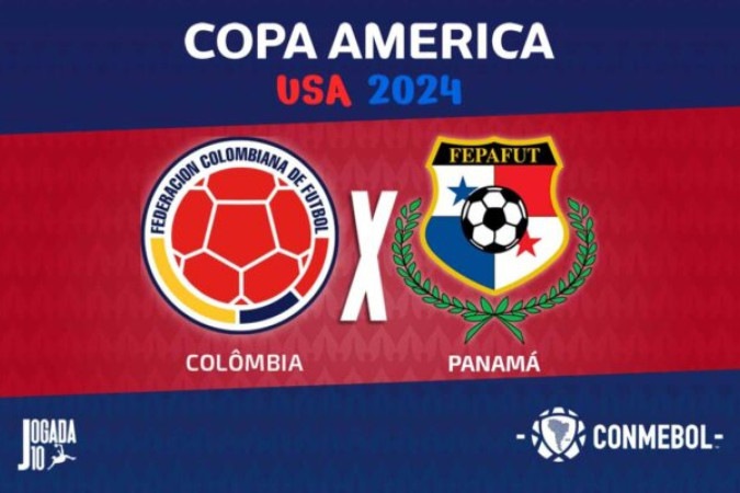 Colômbia e  Panamá lutam por uma vaga na semifinal da Copa América -  (crédito: Foto: Arte Jogada10)