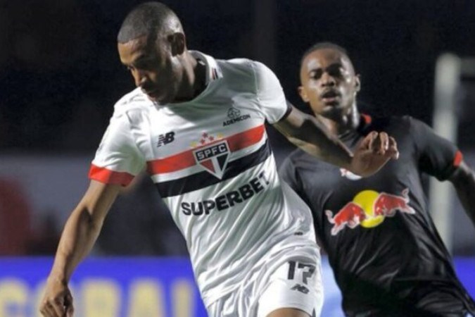 André Silva marcou um dos gols do São Paulo na vitória contra o RB Bragantino no MorumBIS -  (crédito: Foto: Divulgação São Paulo)