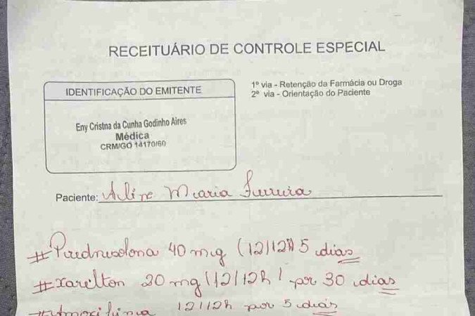 Falsa receita médica -  (crédito: Material obtido pelo Correio)