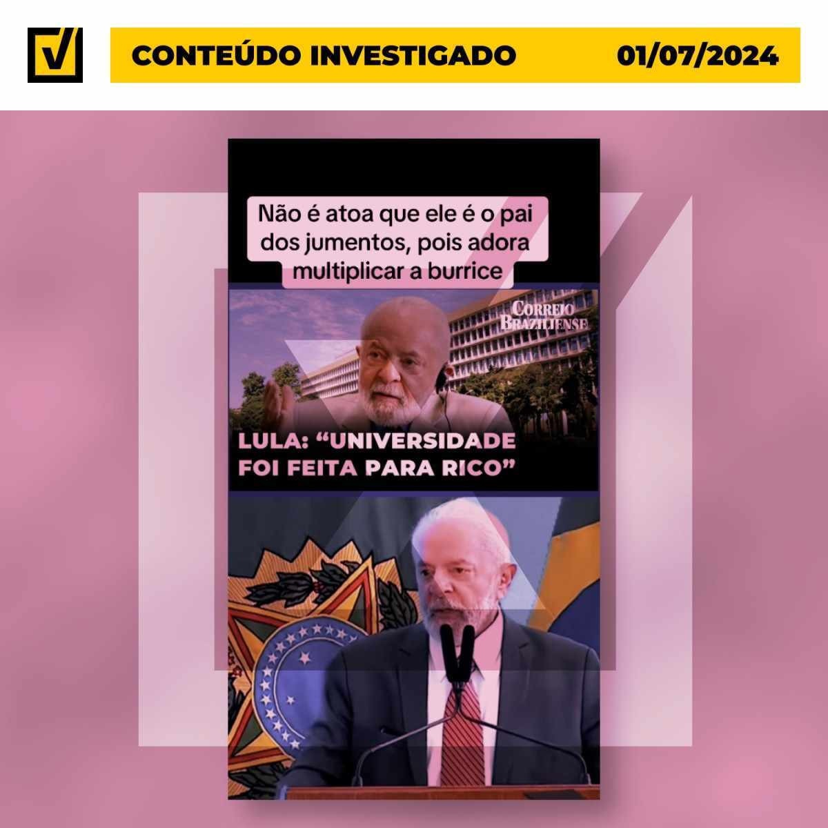 Vídeo engana ao tirar de contexto fala de Lula sobre 