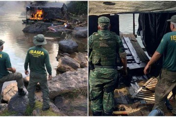 PM e Ibama interditam garimpo ilegal de ouro em MG e ateiam fogo em dragas  - Polícia Militar de Meio Ambiente 