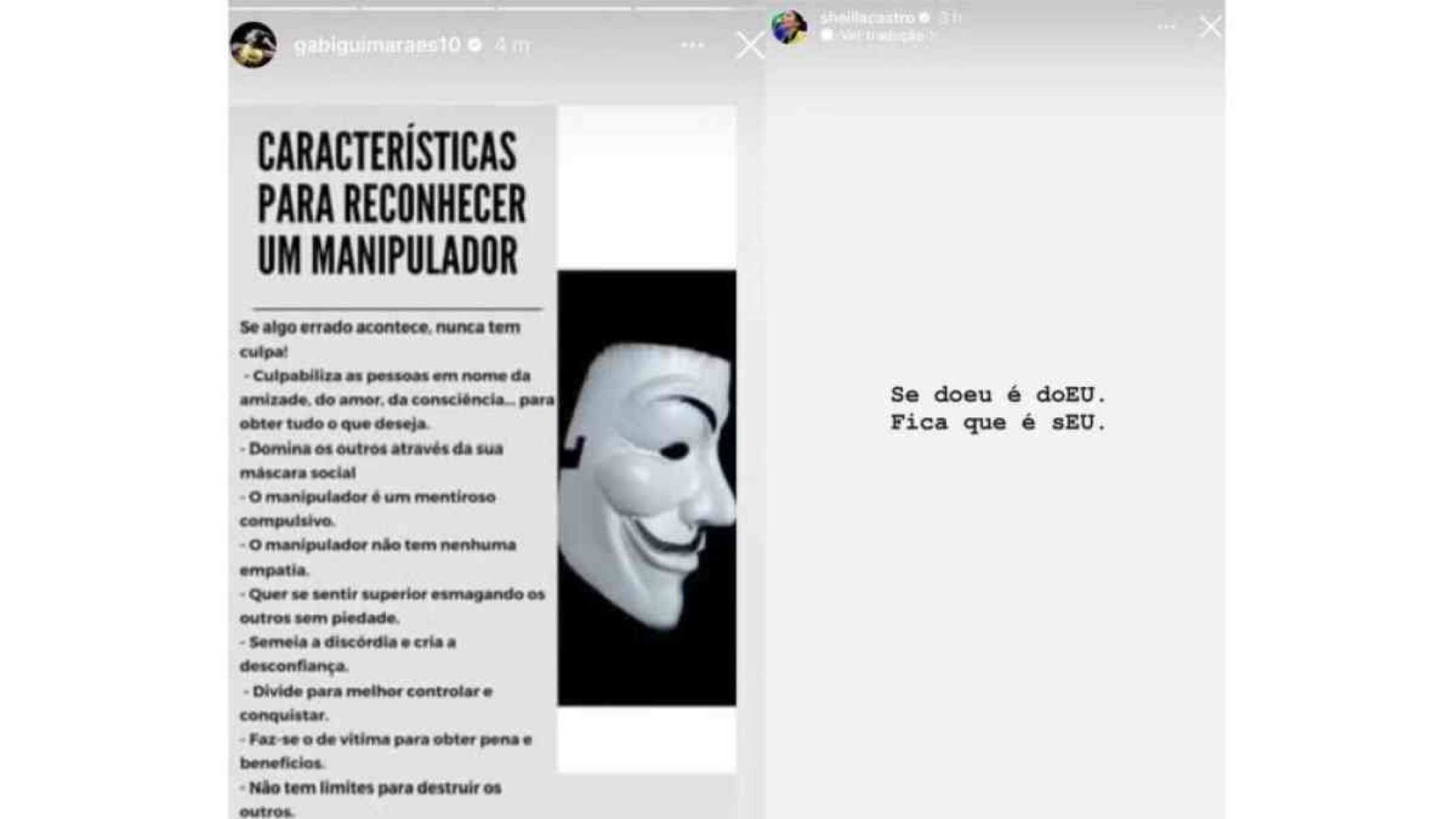 Suposta troca de farpas entre Sheilla e Gabi no Instagram