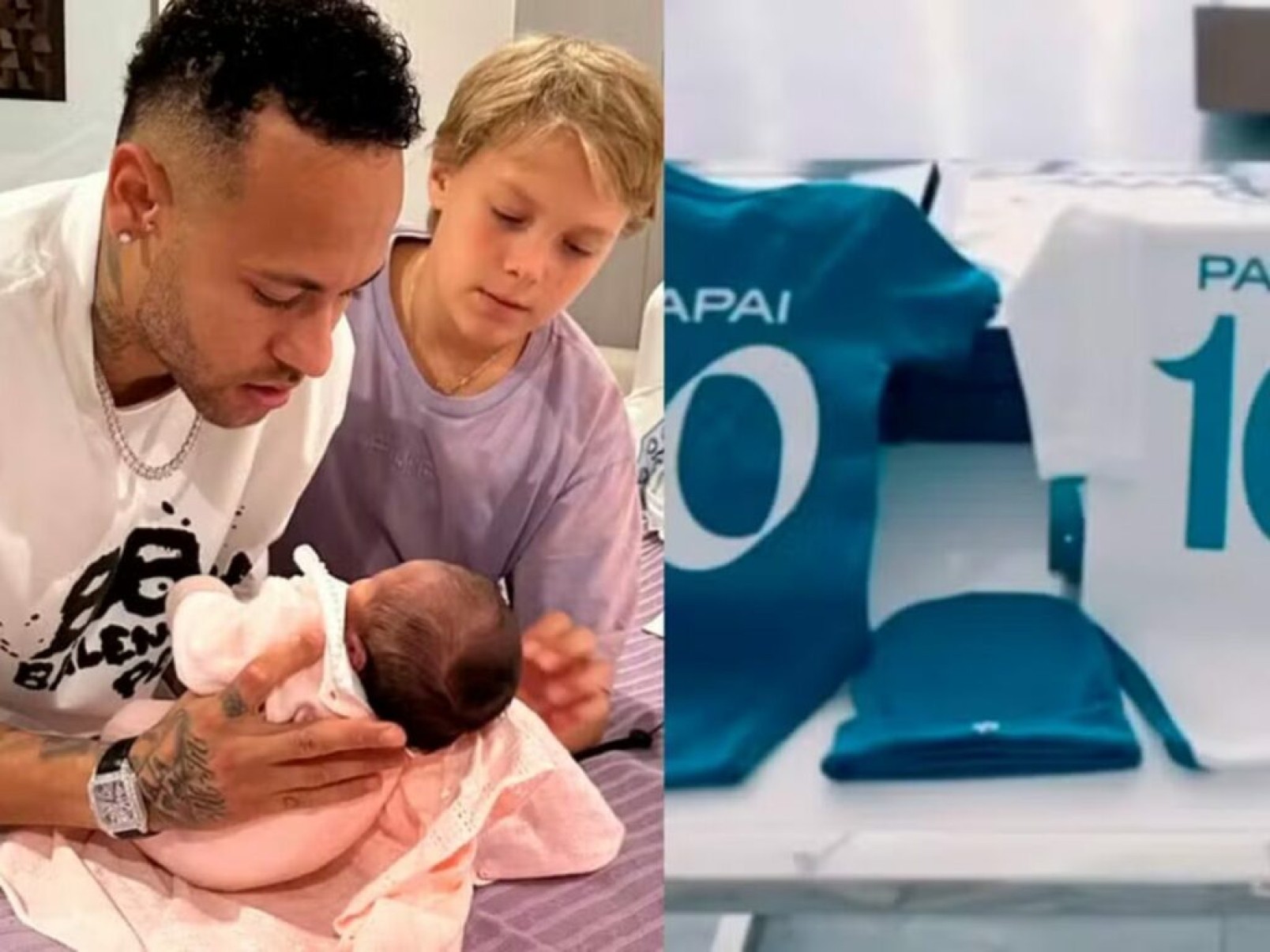 Neymar posta foto com roupas infantis e fãs especulam sobre terceira filha