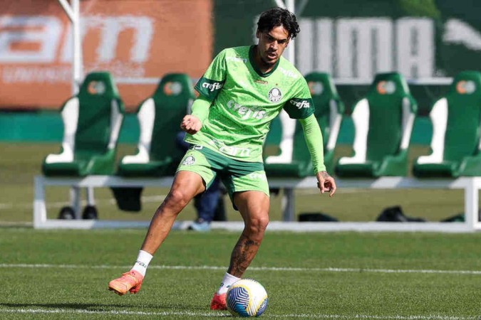  O jogador Gustavo G..mez, da SE Palmeiras, durante treinamento, na Academia de Futebol. (Foto: Cesar Greco/Palmeiras/by Canon)
     -  (crédito:  CESAR GRECO)