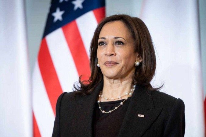 Harris debateu com o ex-vice-presidente de Trump, Mike Pence, durante a eleição presidencial de 2020, depois que Biden a tornou sua companheira de chapa -  (crédito: Morry Gash/AP Photo/Bloomberg via Getty Images)