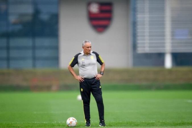 Tite define time titular do Flamengo em treino nesta quarta -  (crédito: Foto: Marcelo Cortes /CRF)