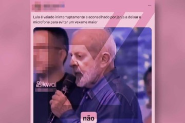 São falsas as publicações que afirmam que o presidente Luiz Inácio Lula da Silva (PT) foi vaiado ininterruptamente em um evento oficial  -  (crédito: Reprodução/Comprova)