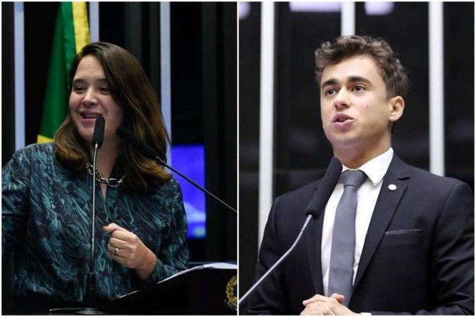 Nikolas voltou atrás e disse que não teve intenção de imputar qualquer conduta conotativa à advogada e filha do ministro Gilmar Mendes -  (crédito: Jefferson Rudy/Agência Senado e Zeca Ribeiro/Câmara dos Deputados)