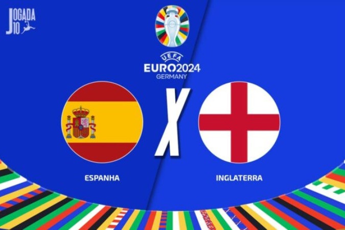 Espanha e Inglaterra decidem a Eurocopa na tarde deste domingo -  (crédito: Foto: Arte/Jogada10)