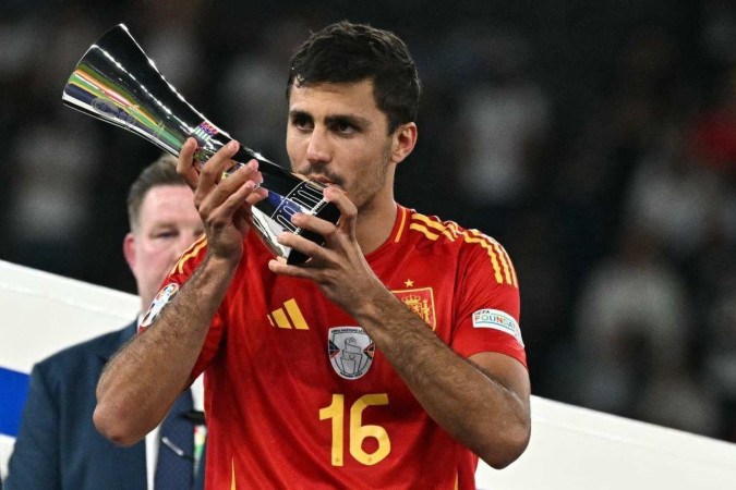 Rodri foi eleito o melhor jogador da Euro-2024, na Alemanha -  (crédito:  AFP)