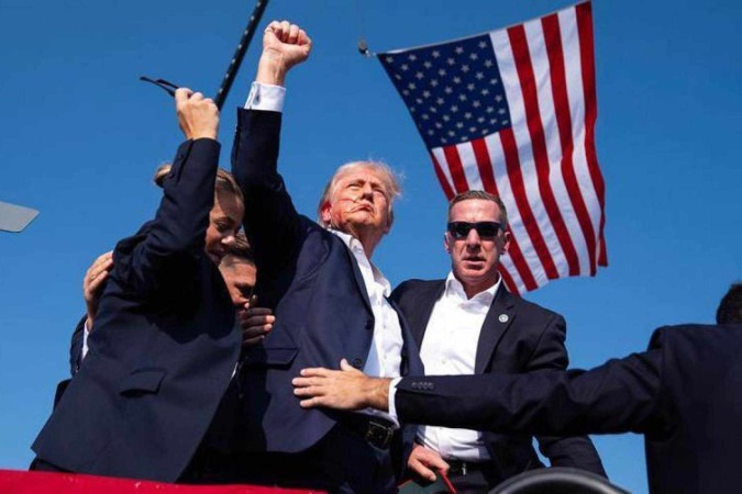 O presidente Biden durante pronunciamento no sábado sobre o atentado a Trump -  (crédito: Getty Images)