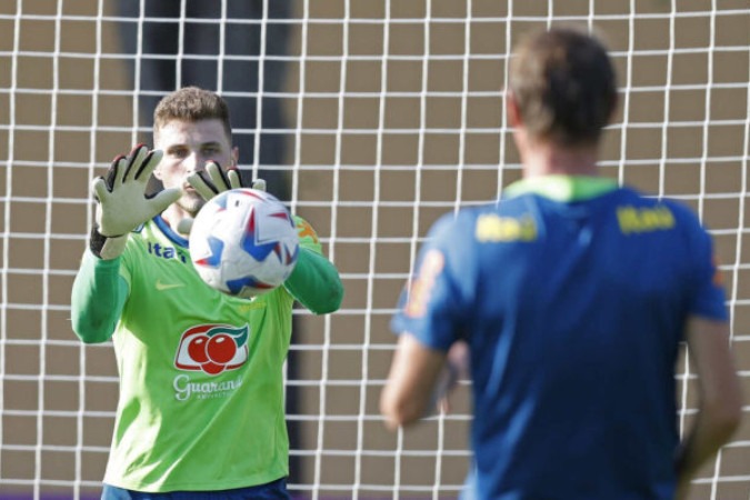 Bento durante treino da Seleção -  (crédito: Foto: Rafael Ribeiro/CBF)