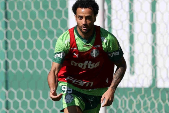  O jogador Felipe Anderson, da SE Palmeiras, durante treinamento, na Academia de Futebol. (Foto: Cesar Greco/Palmeiras/by Canon)
     -  (crédito:  CESAR GRECO)