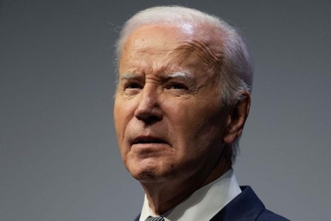 Imagem mostra Joe Biden durante a Cúpula Vote To Live Property no College of Southern Nevada em Las Vegas, no dia 16 de julho de 2024. -  (crédito:  Kent Nishimura / AFP)