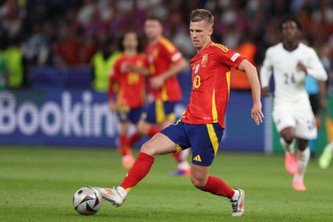 Dani Olmo celebra a conquista da Eurocopa 2024 - (crédito: Foto: Kirill Kudryavtsev/AFP via Getty Images) Dani Olmo celebra a conquista da Eurocopa 2024 - (crédito: Foto: Kirill Kudryavtsev/AFP via Getty Images)