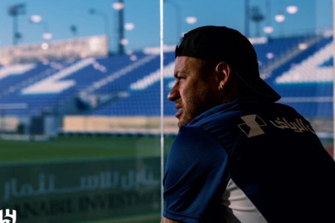 Neymar faz treino solitário no clube árabe -  (crédito: Foto: Divulgação/Al Hilal)