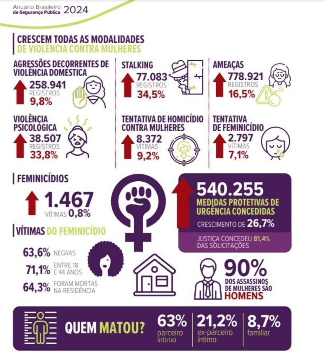 Dados sobre tipos de violências contra mulheres