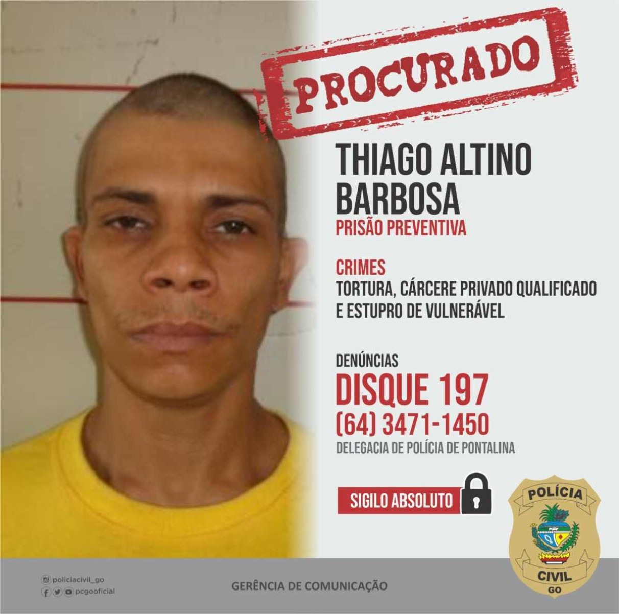 A Polícia Civil divulgou as imagens do preso e dos foragidos para que possa auxiliar no surgimento de novas vítimas e testemunhas que façam o reconhecimento, além de ajudar a localizar os suspeitos foragidos