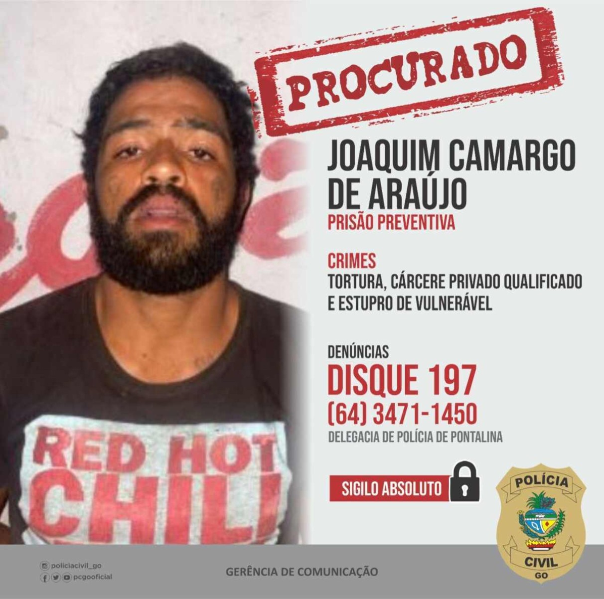 A Polícia Civil divulgou as imagens do preso e dos foragidos para que possa auxiliar no surgimento de novas vítimas e testemunhas que façam o reconhecimento, além de ajudar a localizar os suspeitos foragidos