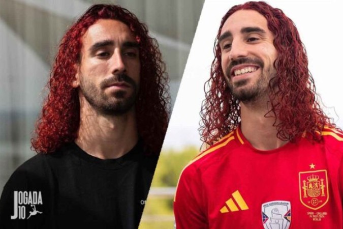 rella pintou o cabelo de vermelho depois da conquista da Fúria. O lateral-esquerdo ainda integra a seleção do torneio -  (crédito:  Marcelo Caitano)