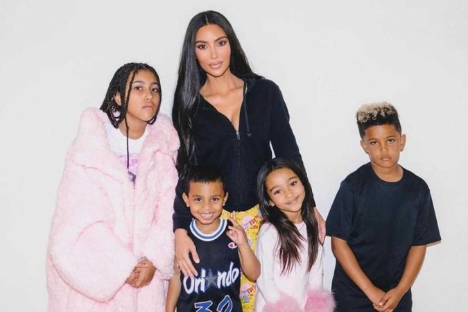 Kim Kardashian e filhos -  (crédito: Divulgação/Redes Sociais)