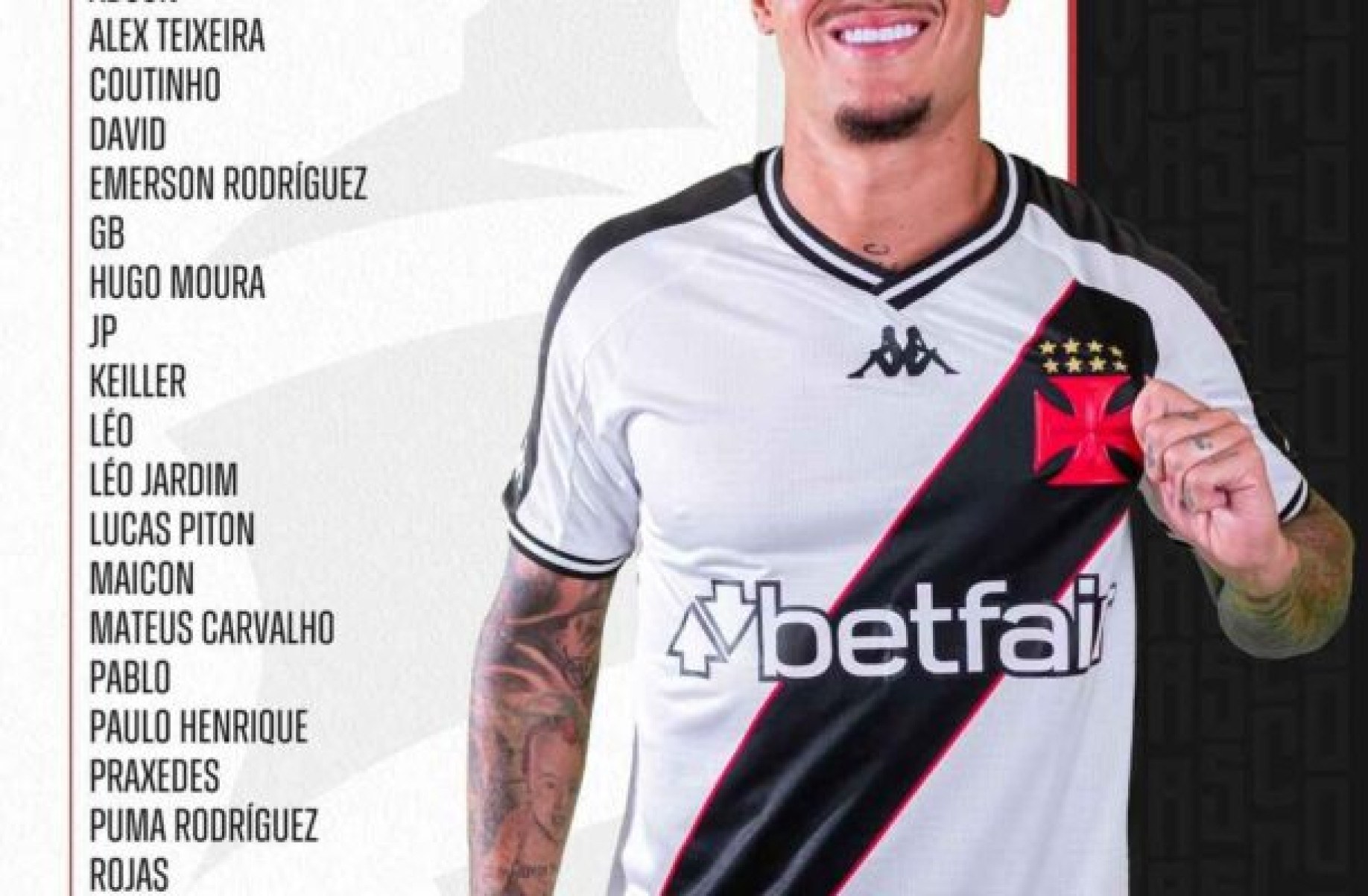 Com Coutinho e Alex Teixeira, Vasco divulga relacionados para enfrentar o Atlético