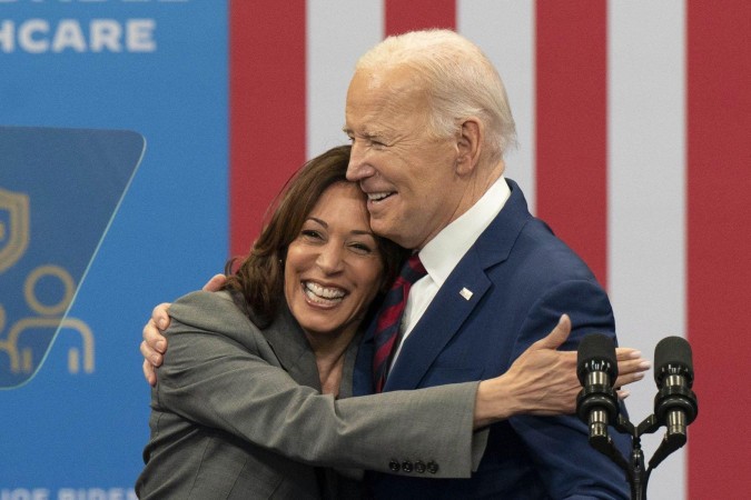 Joe Biden expressou apoio por Kamara Harris ao anunciar desistência de candidatura à reeleição -  (crédito: Getty Images)