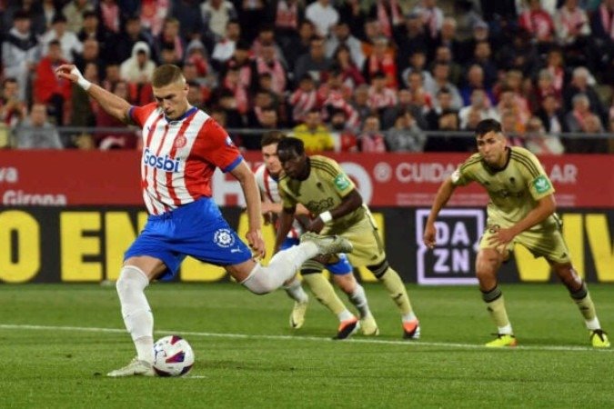 m Dovbyk brilhou com a camisa do Girona e marcou 24 gols no Campeonato Espanhol 2023/24
 -  (crédito: Foto: Jaime Reina/AFP via Getty Images)