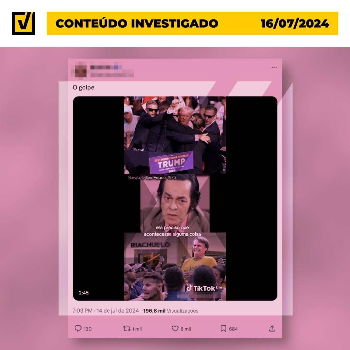 Post engana ao afirmar que atentados contra Trump e Bolsonaro foram forjados