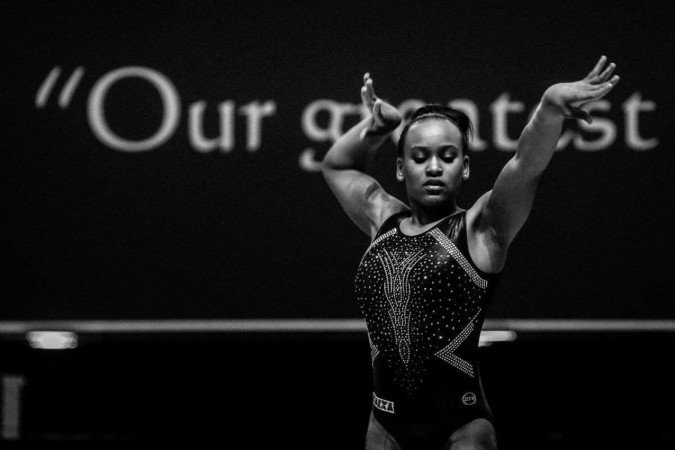  A ginasta Rebeca Andrade durante treino da equipe feminina do Brasil para o Mundial de Gin..stica Art..stica 2018, em Doha, no Qatar. Local: Aspire Dome. Data: 22.10.2018. Foto: Abelardo Mendes Jr/ rededoesporte.gov.br
    