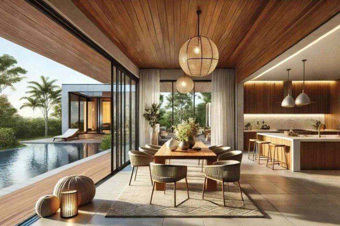 Portas de vidro e de correr garantem mais amplitude e modernidade para o ambiente