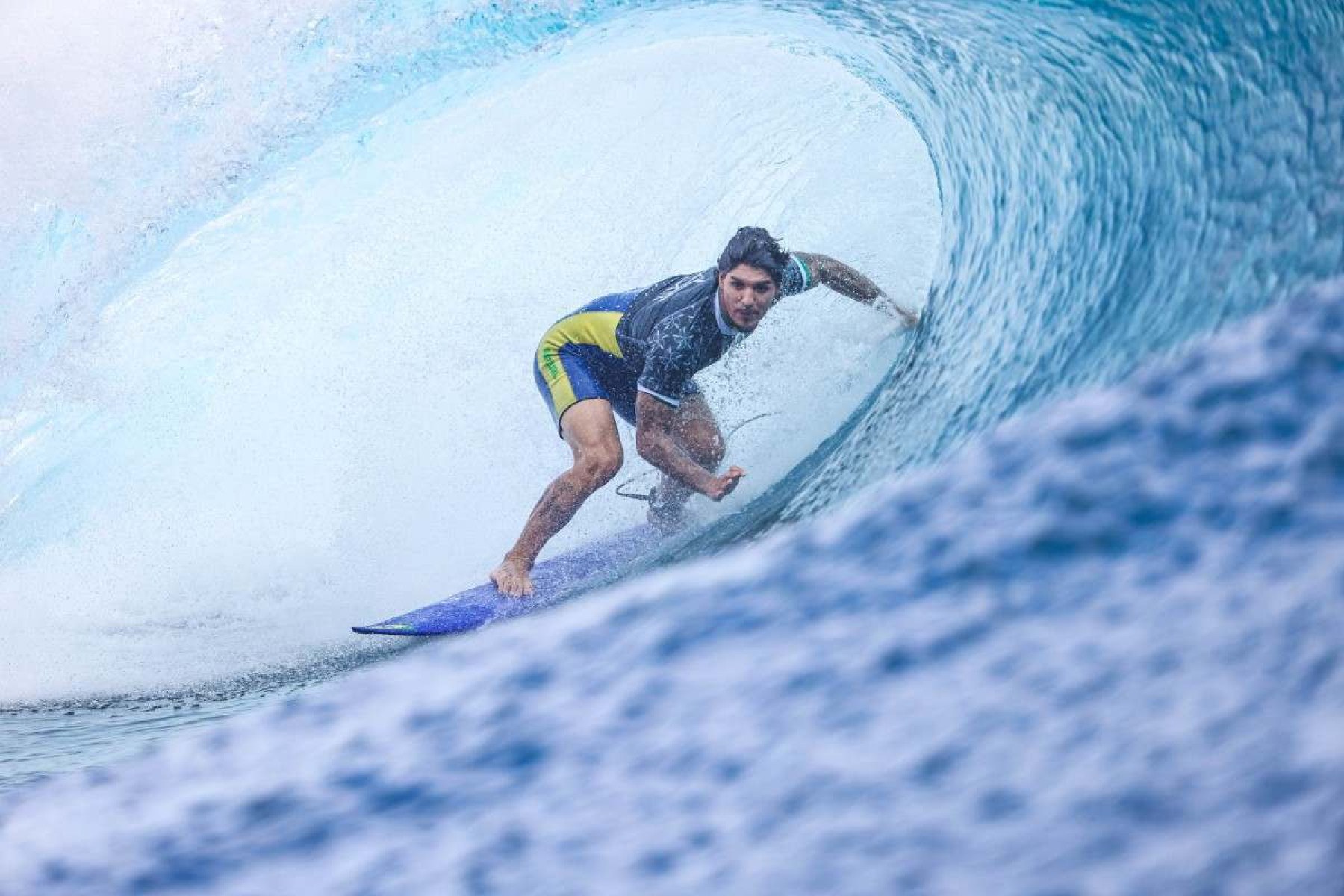  2024.07.22 - Jogos Ol..mpicos Paris 2024 - Tahiti - Surf - Treino -  Na foto o atleta, Gabriel Medina - Foto: William Lucas/COB     