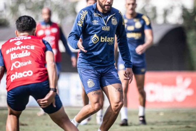 Guilherme em ação no treino do Santos  -  (crédito: Divulgação/Santos)